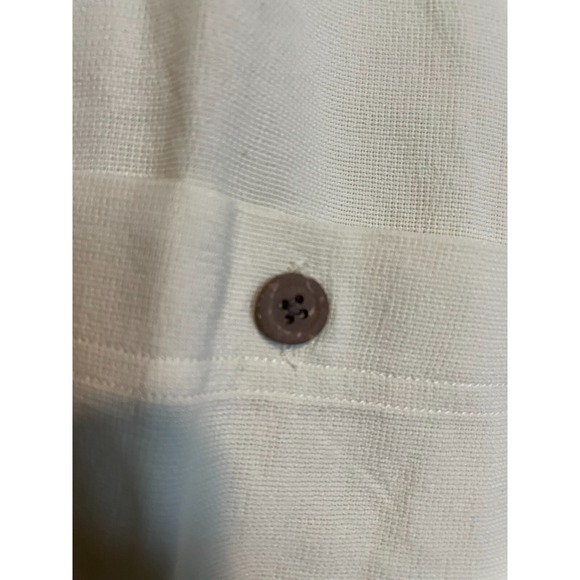 LL Bean Shirt Mens Medium Yellow Button Up Outdoor Hiking Nylon Short Sleeve NWT - Picture 3 of 10